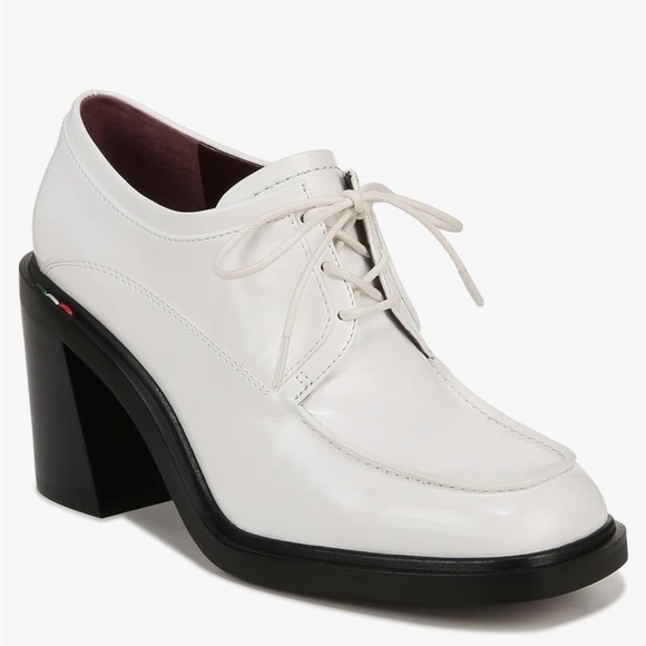 NEW Franco Sarto L-Preston White Heel Oxford Shoes 8M NIB